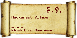 Heckenast Vilmos névjegykártya