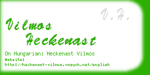 vilmos heckenast business card